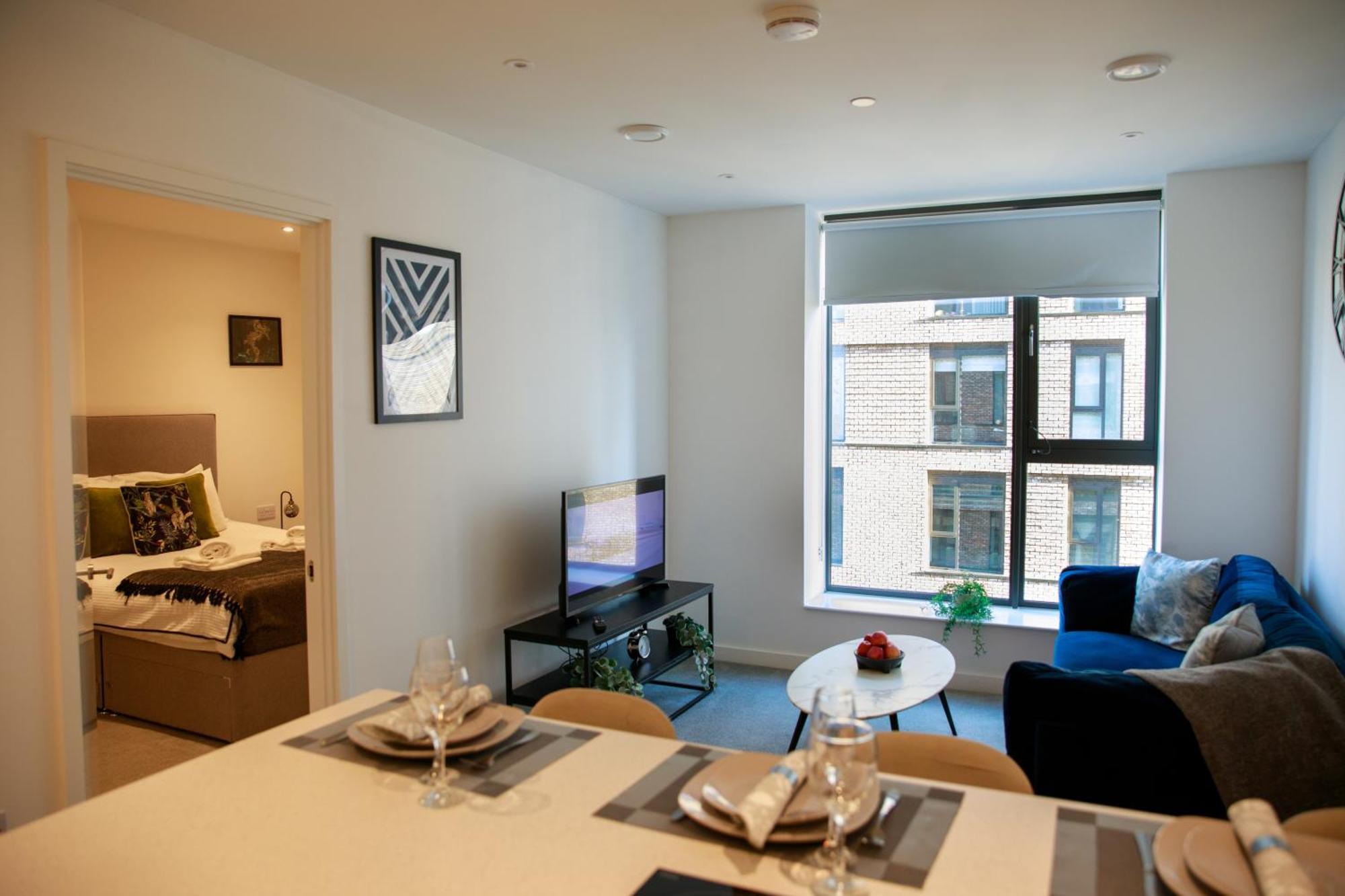 Trafford Suite Modern 1 Bed With Cinema Room مانشستر المظهر الخارجي الصورة